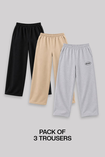 Pack Of 3 Essential Baggy Trouser