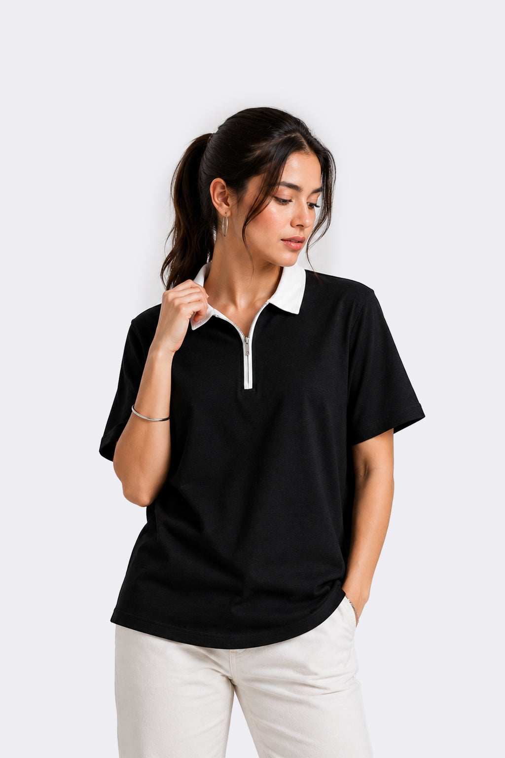 Zip Up Polo