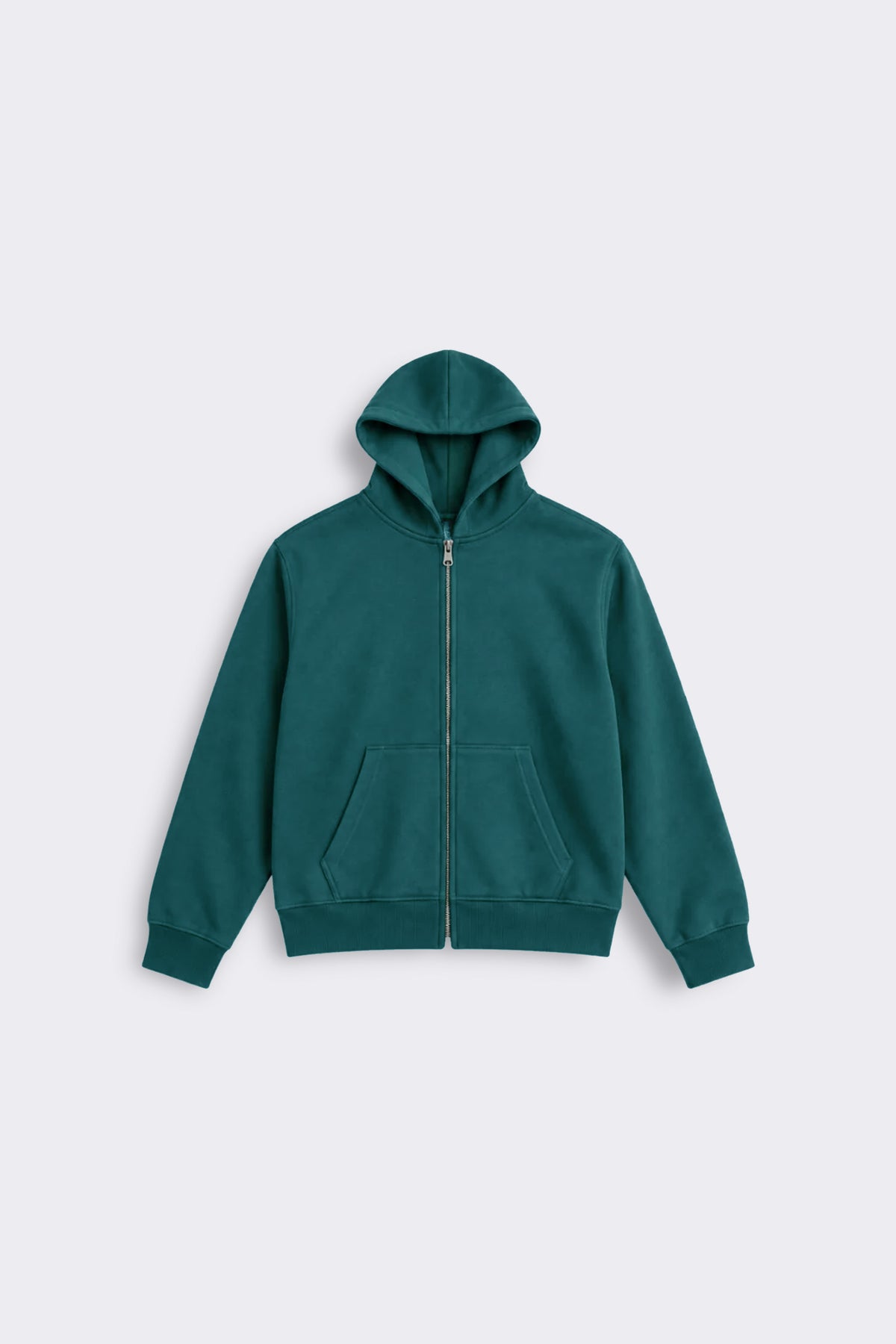 ESSENTIAL ZIP-UP HOODIE – FOREST GREEN
