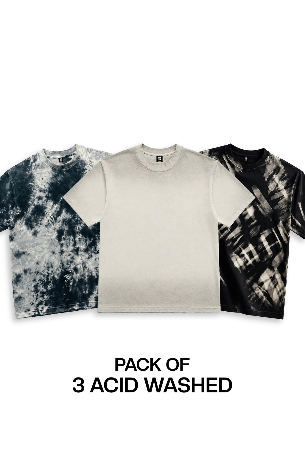 PACK OF 3 ACID WASHED