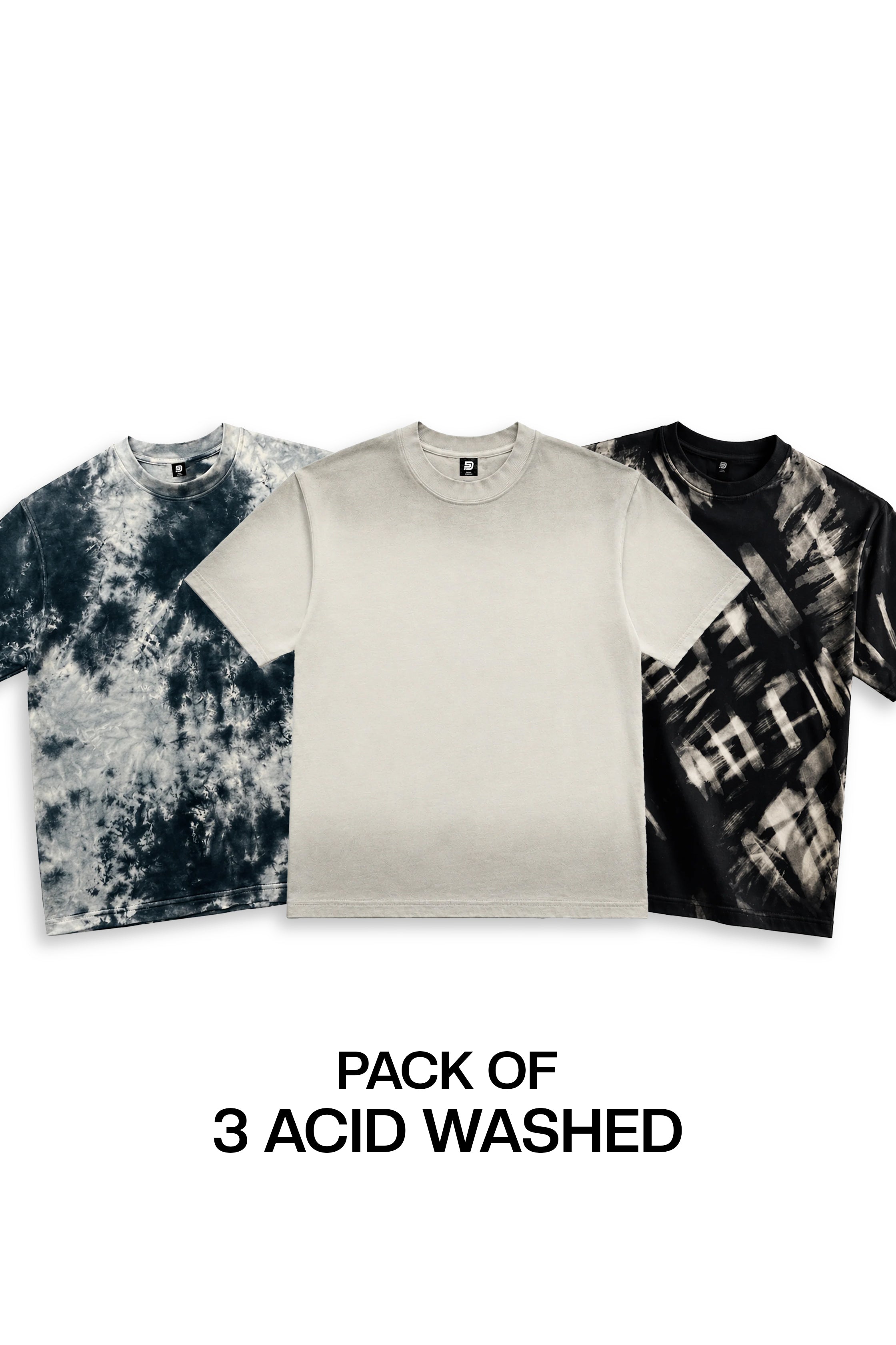PACK OF 3 ACID WASHED