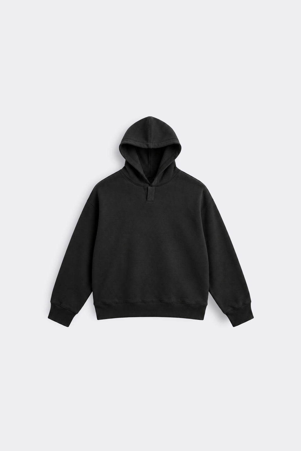 BLACK BASIC PULLOVER HOODIE