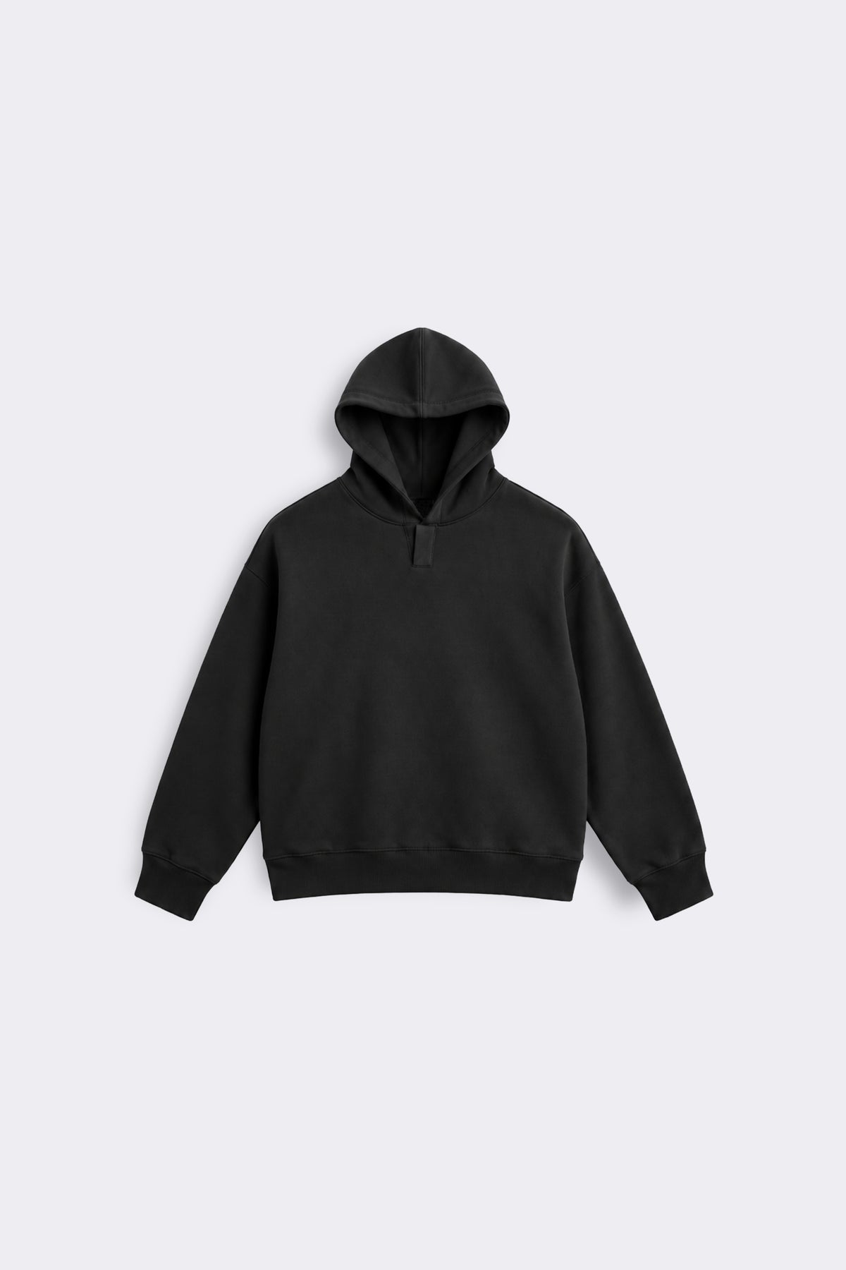 BLACK BASIC PULLOVER HOODIE