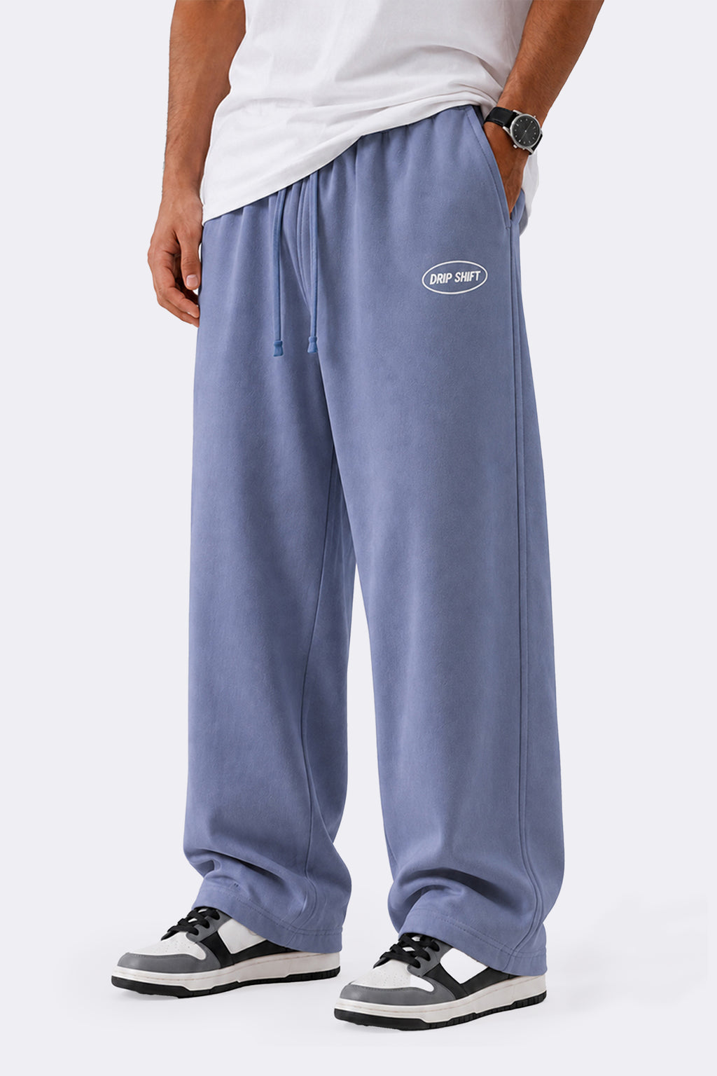 Essential Baggy Trouser — Dusty Blue