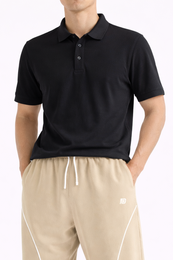 BLACK ESSENTIAL POLOS