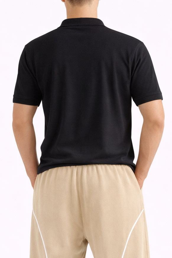 BLACK ESSENTIAL POLOS