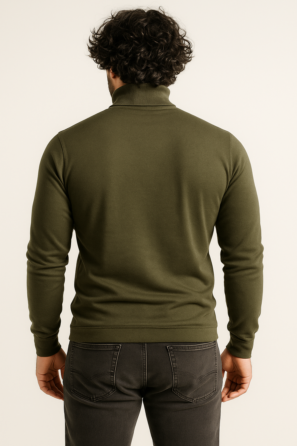 OLIVE GREEN HIGH NECK