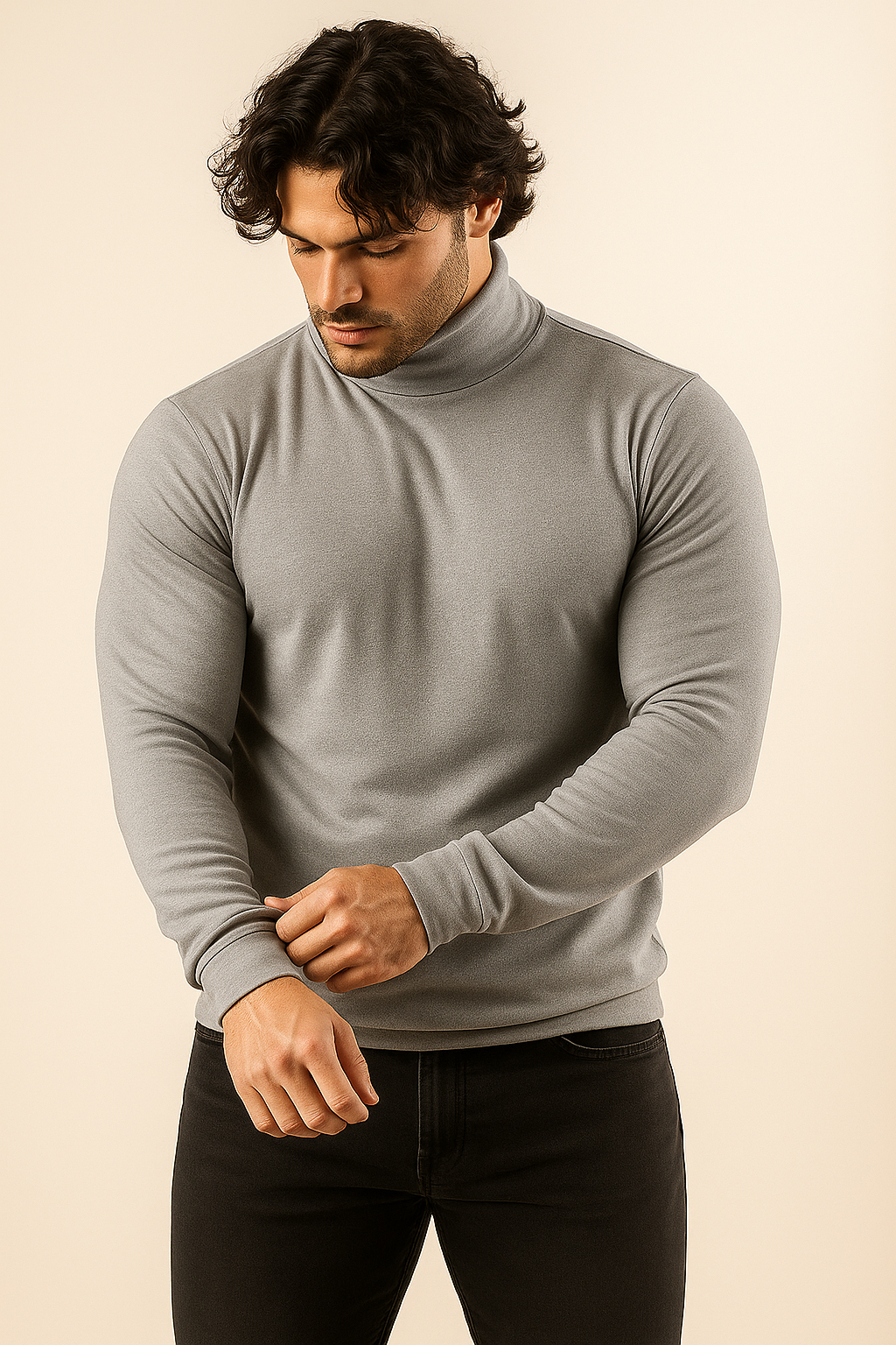 HEATHER GREY HIGH NECK