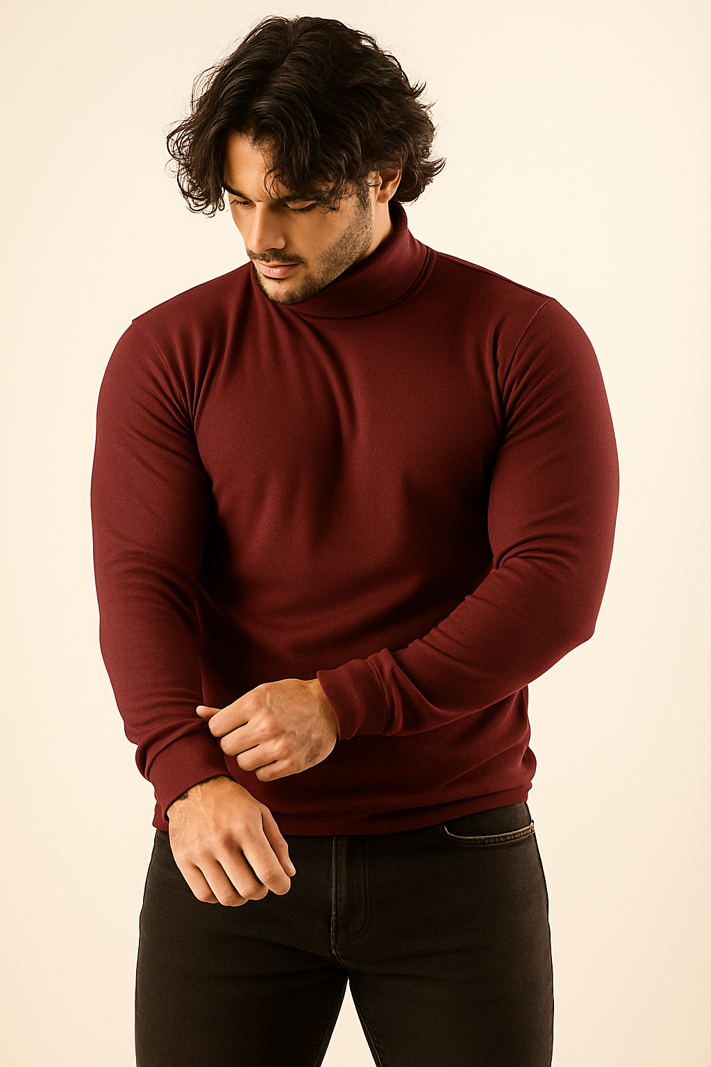 MAROON HIGH NECK