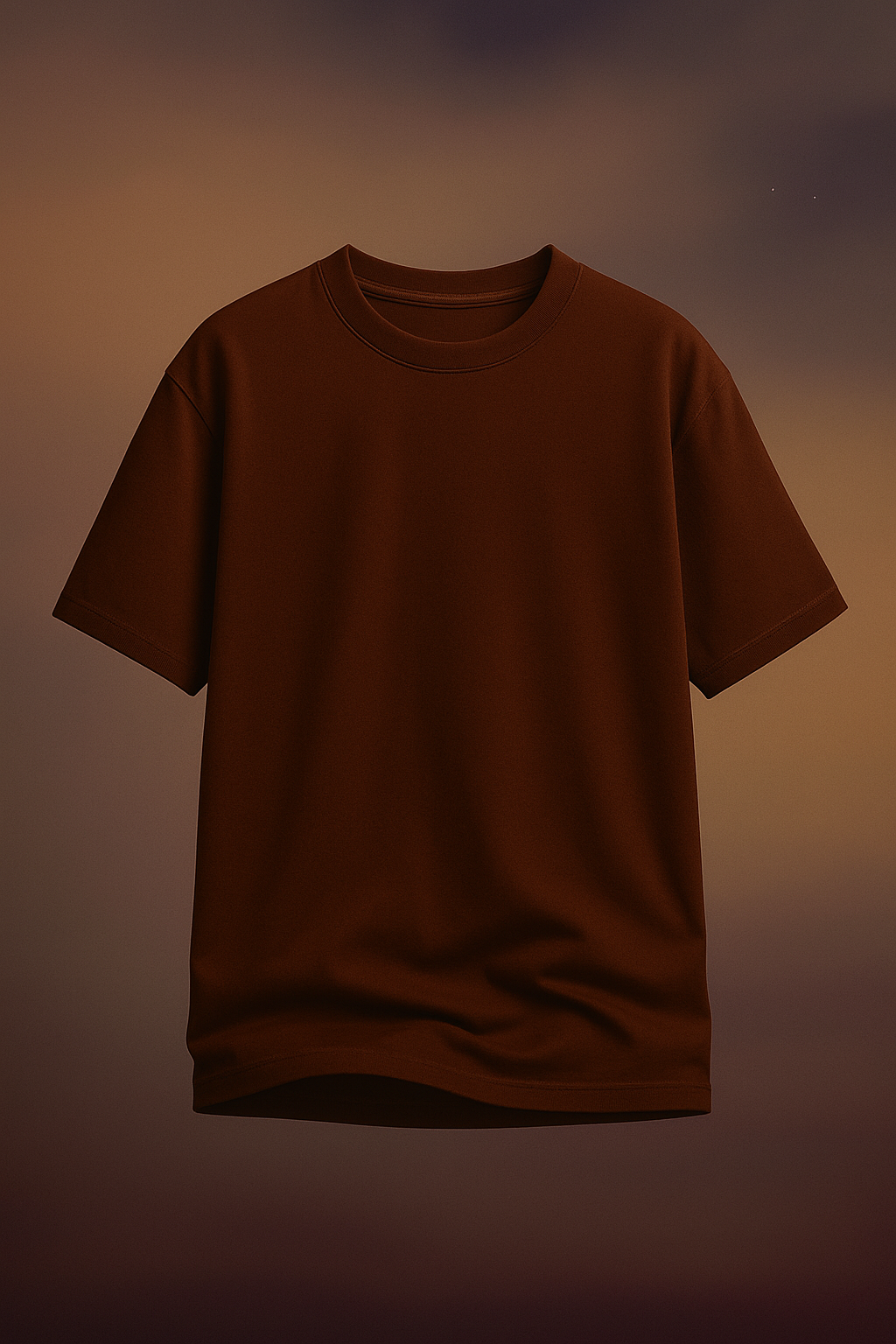 BROWN OVERSIZED BASIC T-SHIRT